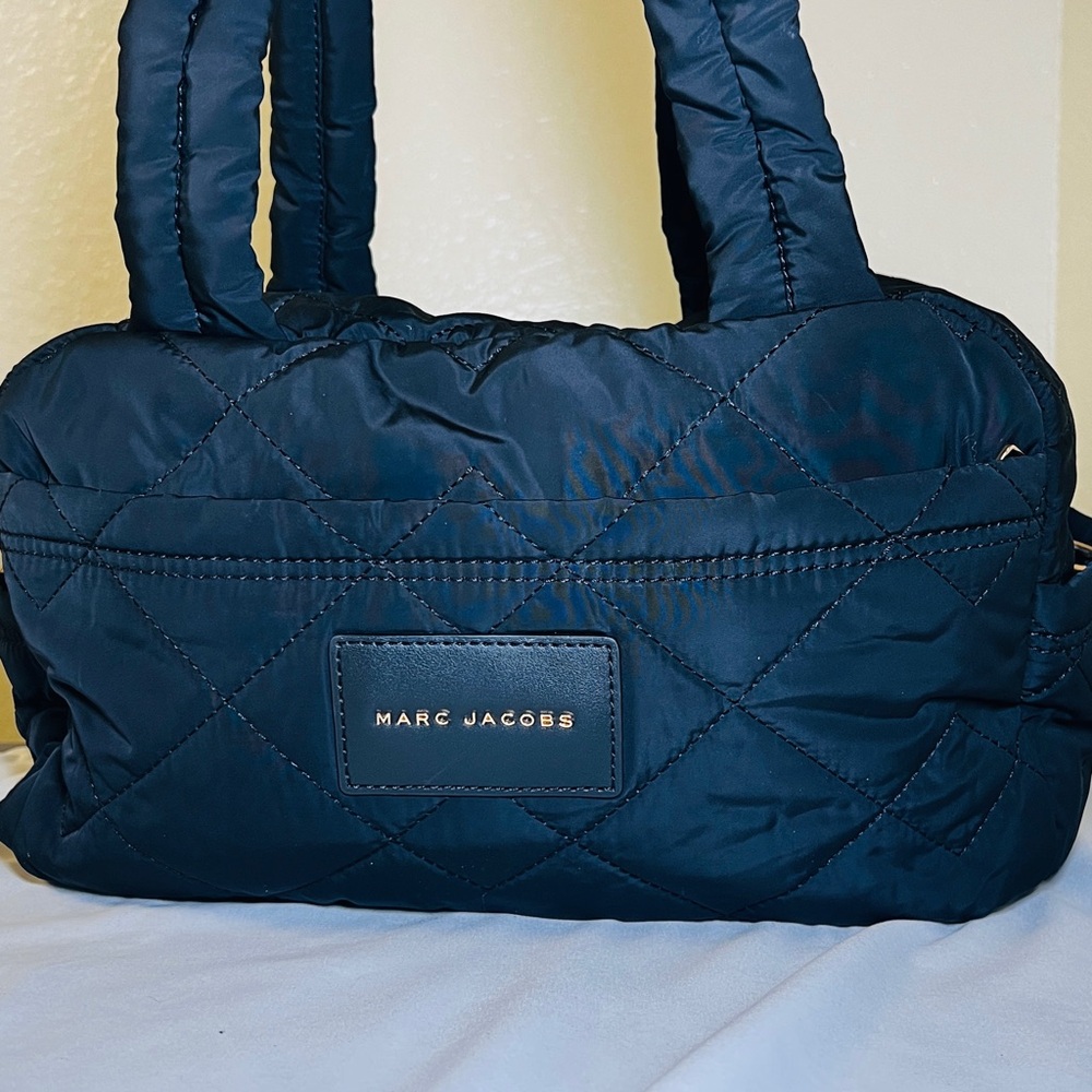 Marc Jacobs Black Small Quilted Nylon Weekender Bag